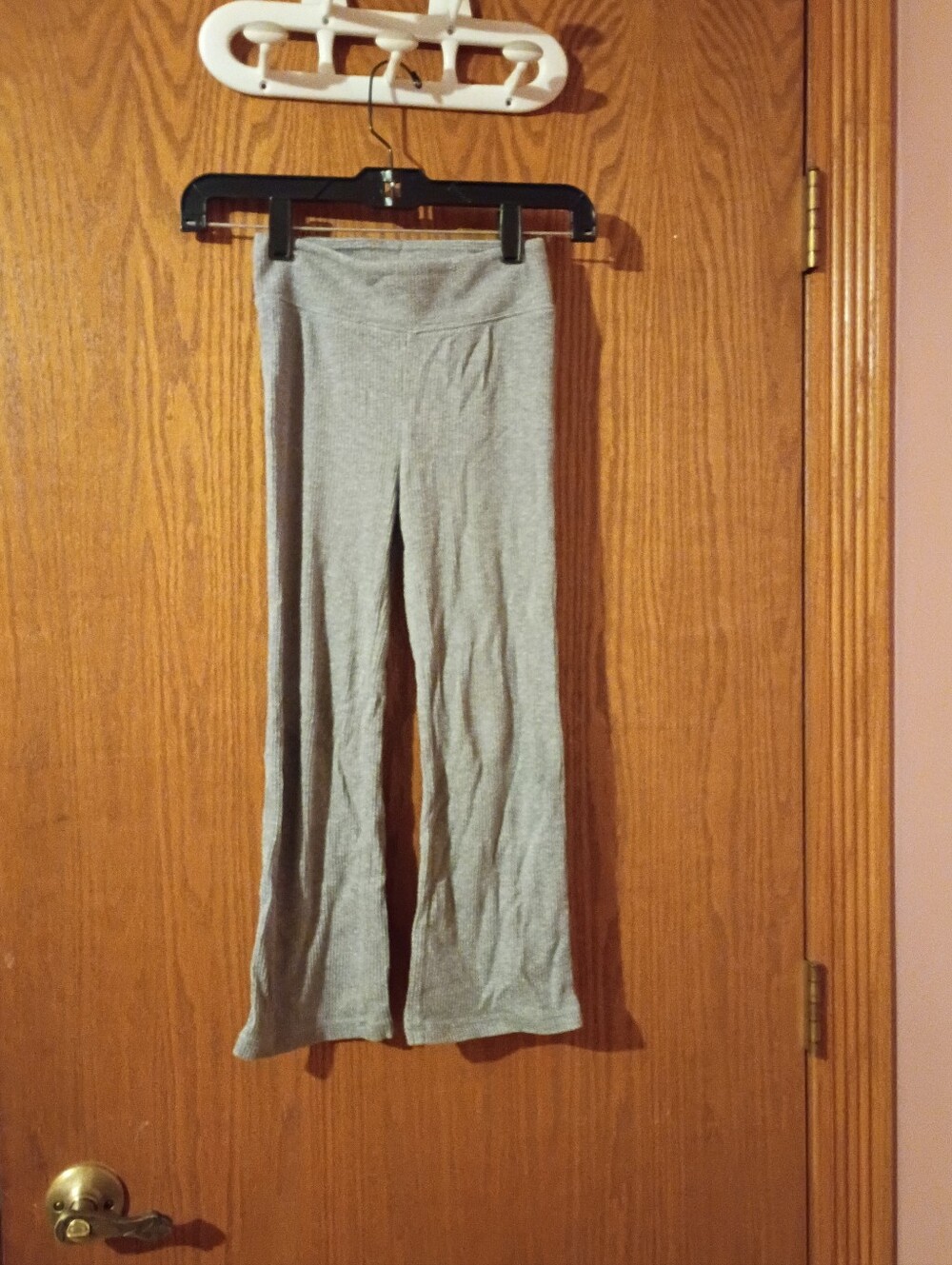 Crewcuts Girls High-Rise Gray Knit Flare Pants